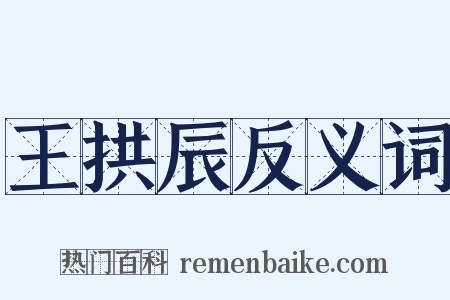 王拱辰反义词是什么意思的图片